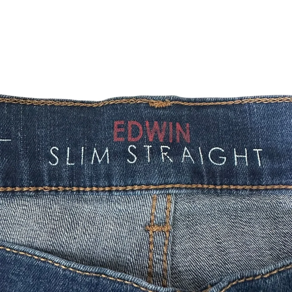 Edwin Crom Slim Straight Med Wash Denim Jeans 34x34 Button Fly Turkey Cotton‎